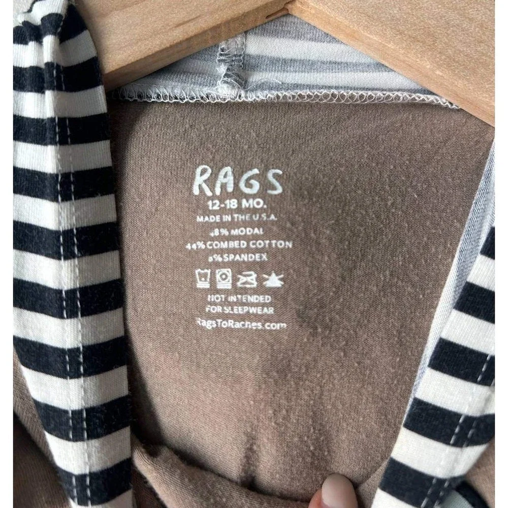 RAGS Rags to Raches Hooded Romper 12 18M Y2k Streetwear Euro Summer